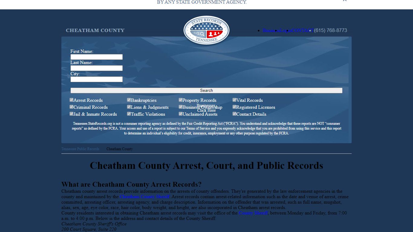 Cheatham County Arrest, Court, and Public Records