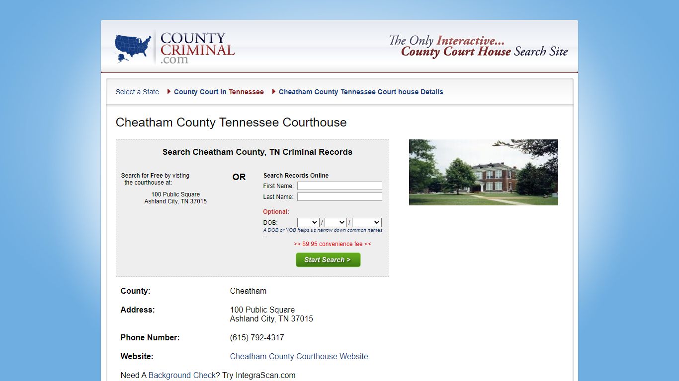 Cheatham County Criminal Court - TN - CountyCriminal.com