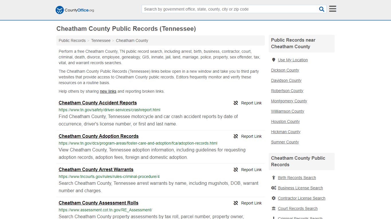 Public Records - Cheatham County, TN (Business, Criminal, GIS, Property ...